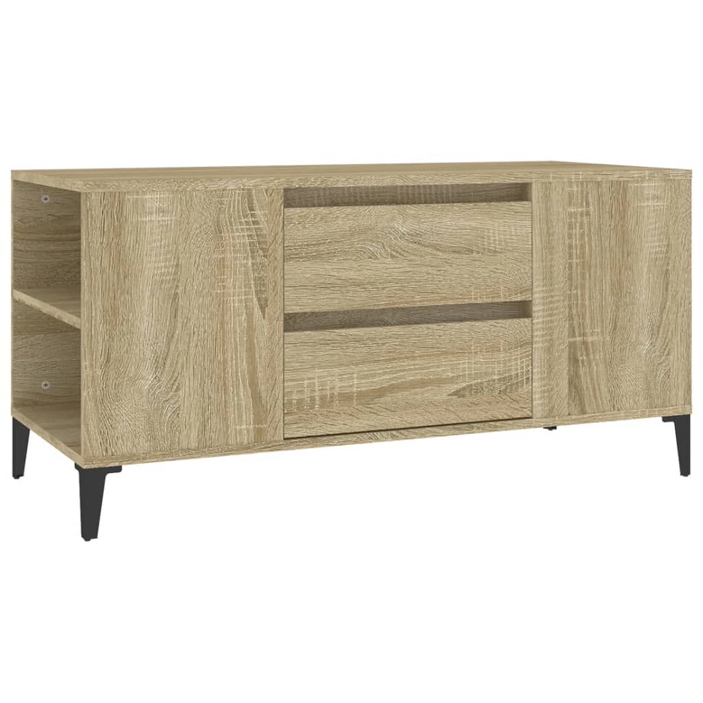 Tv-meubel 102x44,5x50 cm bewerkt hout sonoma eikenkleurig