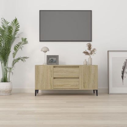 Tv-meubel 102x44,5x50 cm bewerkt hout sonoma eikenkleurig