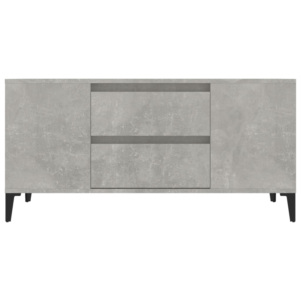 Tv-meubel 102x44,5x50 cm bewerkt hout betongrijs