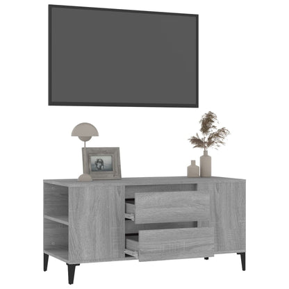 Tv-meubel 102x44,5x50 cm bewerkt hout grijs sonoma eikenkleurig