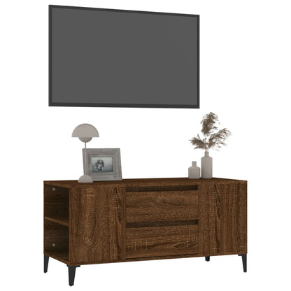 Tv-meubel 102x44,5x50 cm bewerkt hout bruin eikenkleur