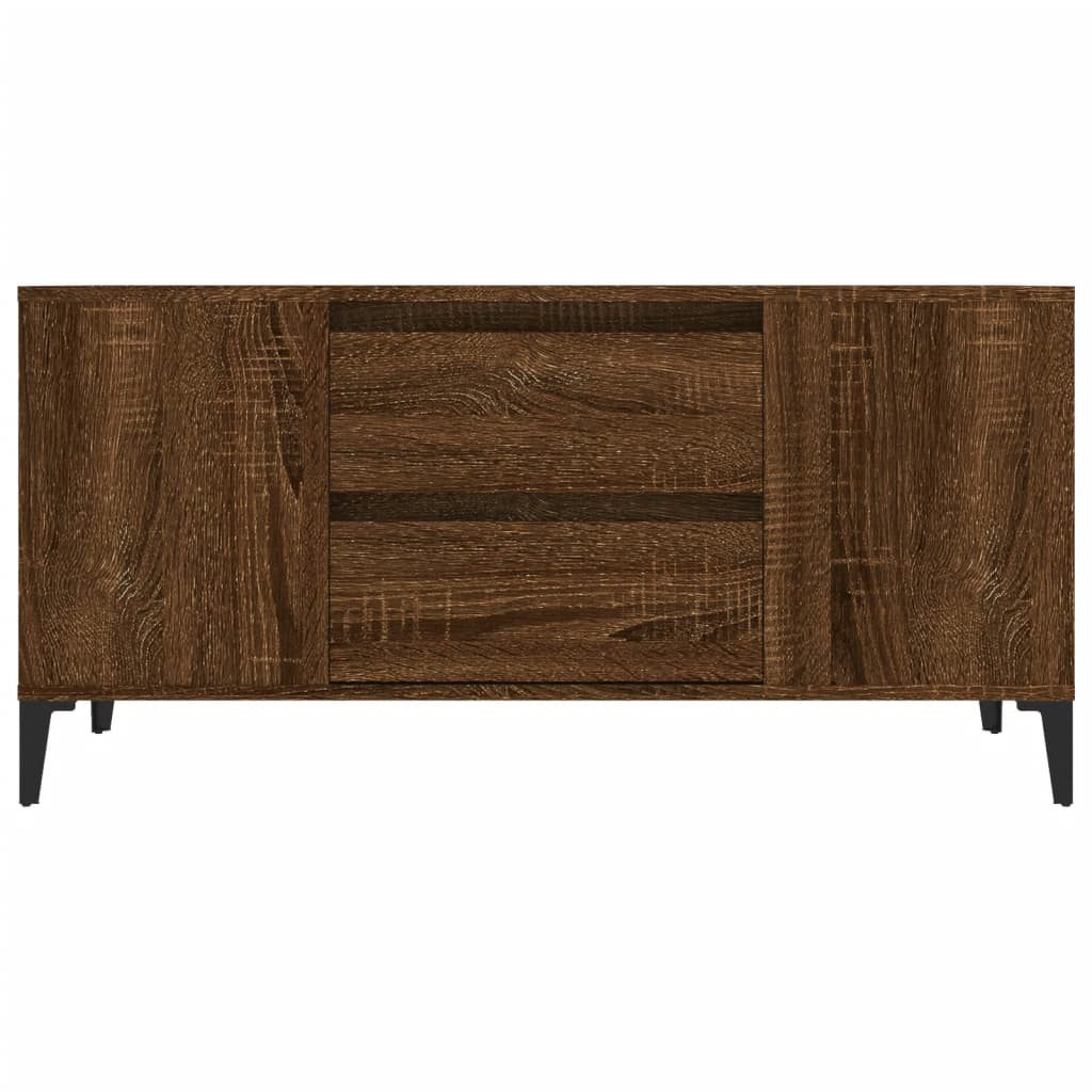 Tv-meubel 102x44,5x50 cm bewerkt hout bruin eikenkleur