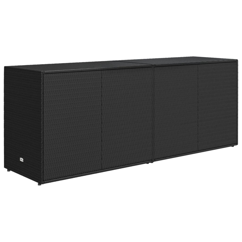 Tuinkast 198x55,5x80 cm poly rattan zwart