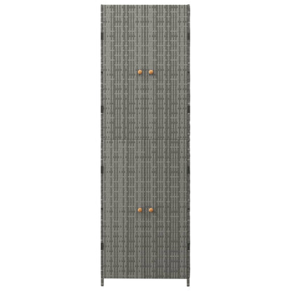 Tuinkast 59x40x180 cm poly rattan grijs