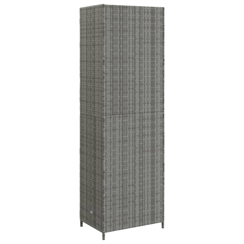 Tuinkast 59x40x180 cm poly rattan grijs