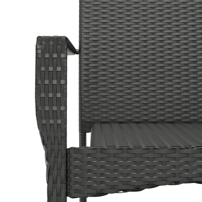 Tuinstoelen 4 st met kussens poly rattan zwart