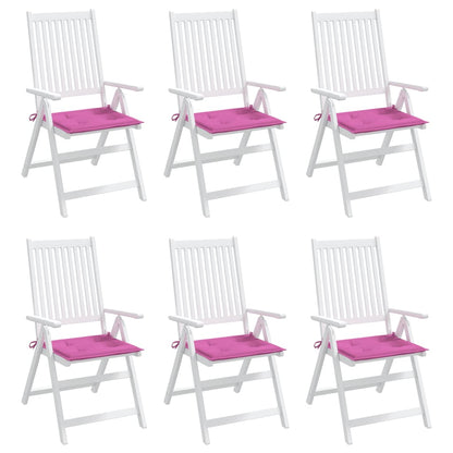 Tuinstoelkussens 6 st 40x40x3 cm stof roze