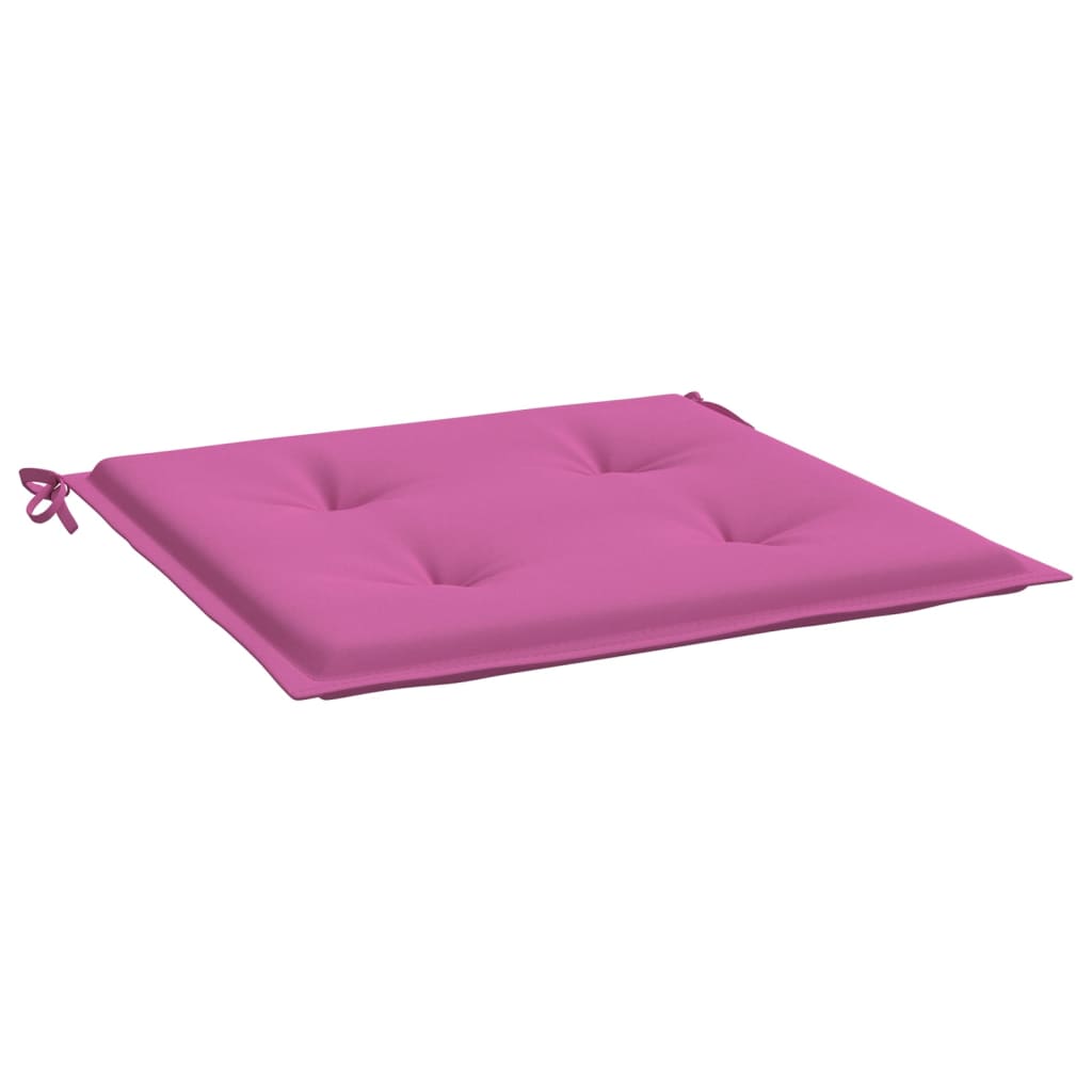 Tuinstoelkussens 6 st 40x40x3 cm stof roze