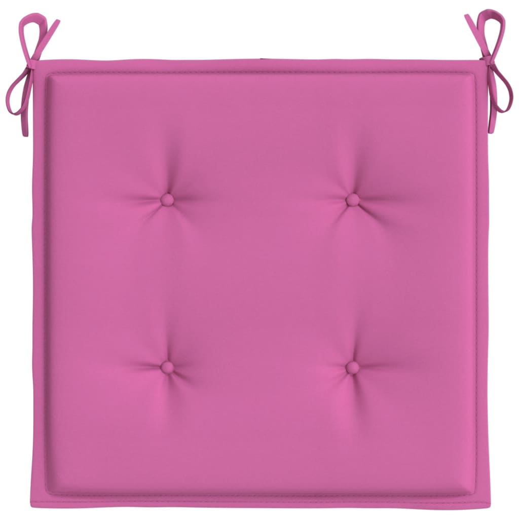 Tuinstoelkussens 6 st 40x40x3 cm stof roze