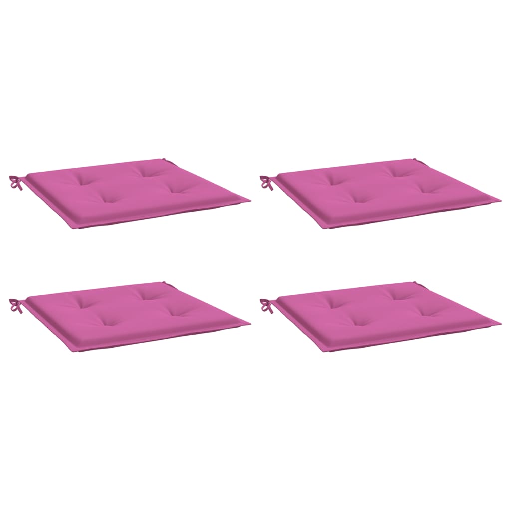 Tuinstoelkussens 4 st 50x50x3 cm stof roze