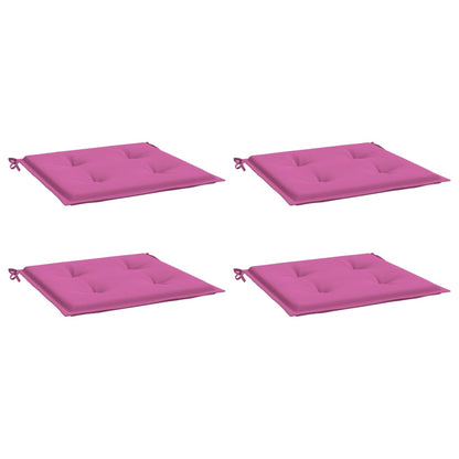 Tuinstoelkussens 4 st 50x50x3 cm stof roze