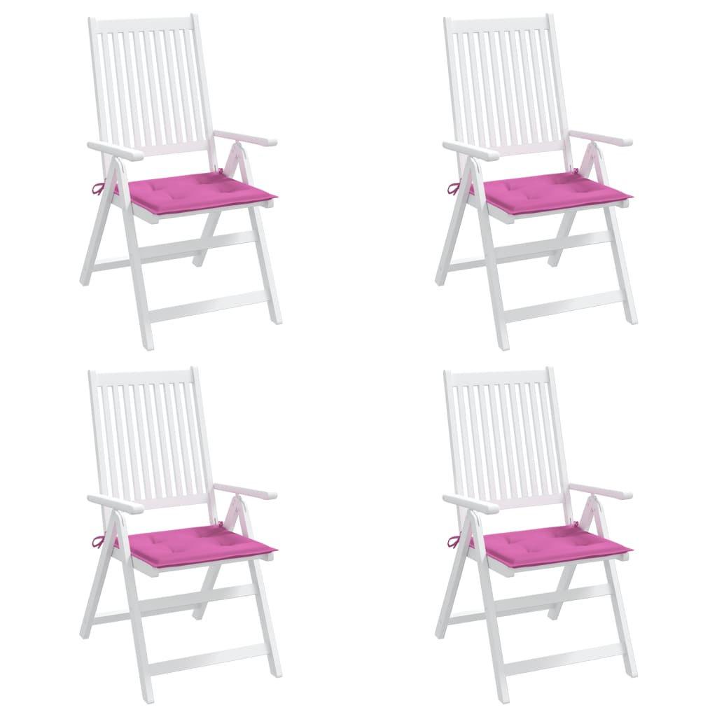 Tuinstoelkussens 4 st 50x50x3 cm stof roze