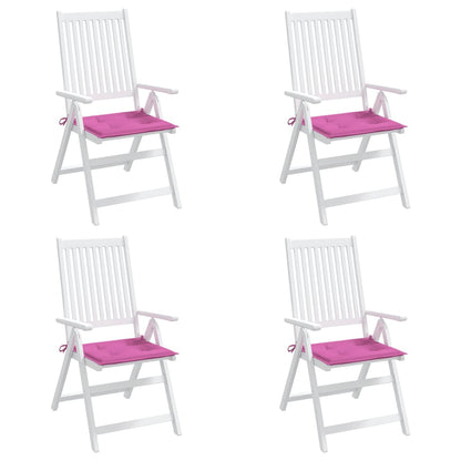 Tuinstoelkussens 4 st 50x50x3 cm stof roze