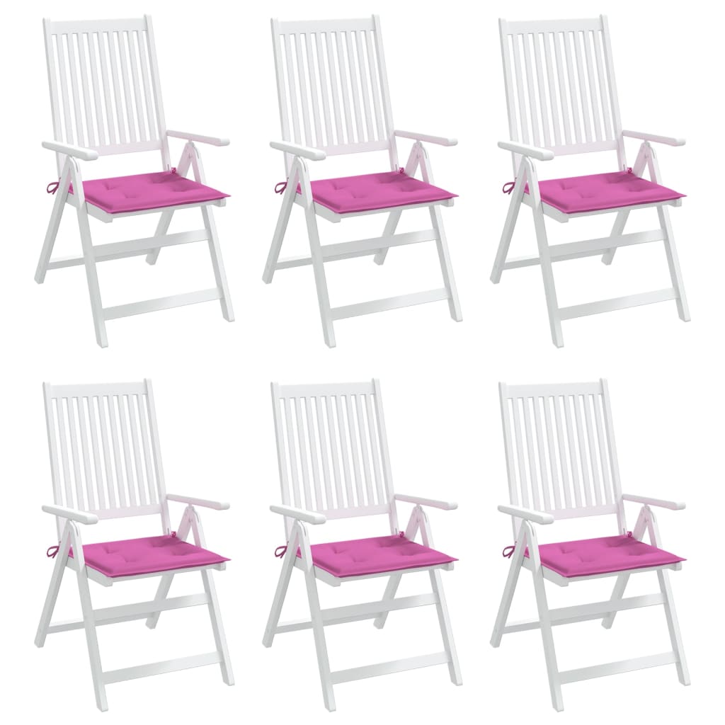 Tuinstoelkussens 6 st 50x50x3 cm stof roze