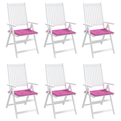 Tuinstoelkussens 6 st 50x50x3 cm stof roze