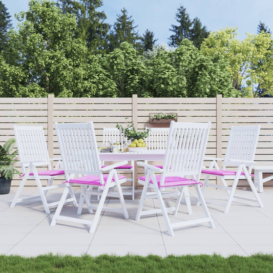 Tuinstoelkussens 6 st 50x50x3 cm stof roze