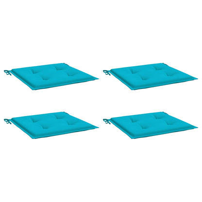 Tuinstoelkussens 4 st 50x50x3 cm stof turquoise