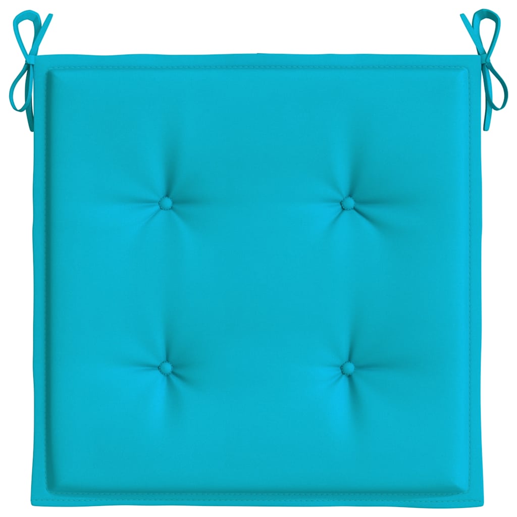 Tuinstoelkussens 4 st 50x50x3 cm stof turquoise