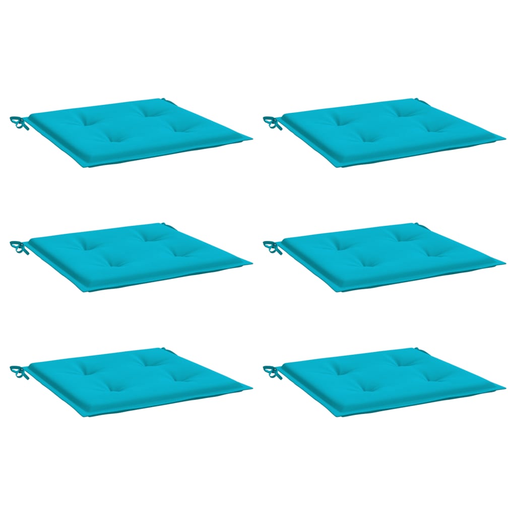 Tuinstoelkussens 6 st 50x50x3 cm stof turquoise