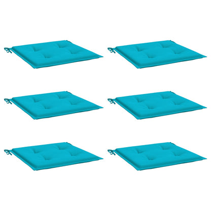 Tuinstoelkussens 6 st 50x50x3 cm stof turquoise