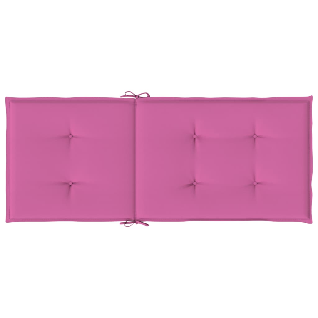 Tuinstoelkussens hoge rugleuning 2 st 120x50x3 cm stof roze