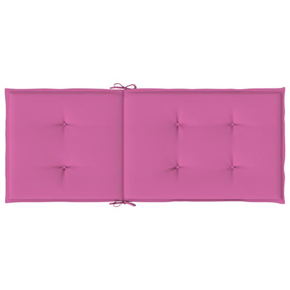 Tuinstoelkussens hoge rugleuning 2 st 120x50x3 cm stof roze