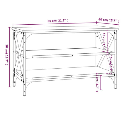 Tv-meubel 80x40x50 cm bewerkt hout gerookt eikenkleurig