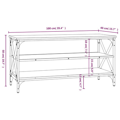 Tv-meubel 100x40x50 cm bewerkt hout zwart