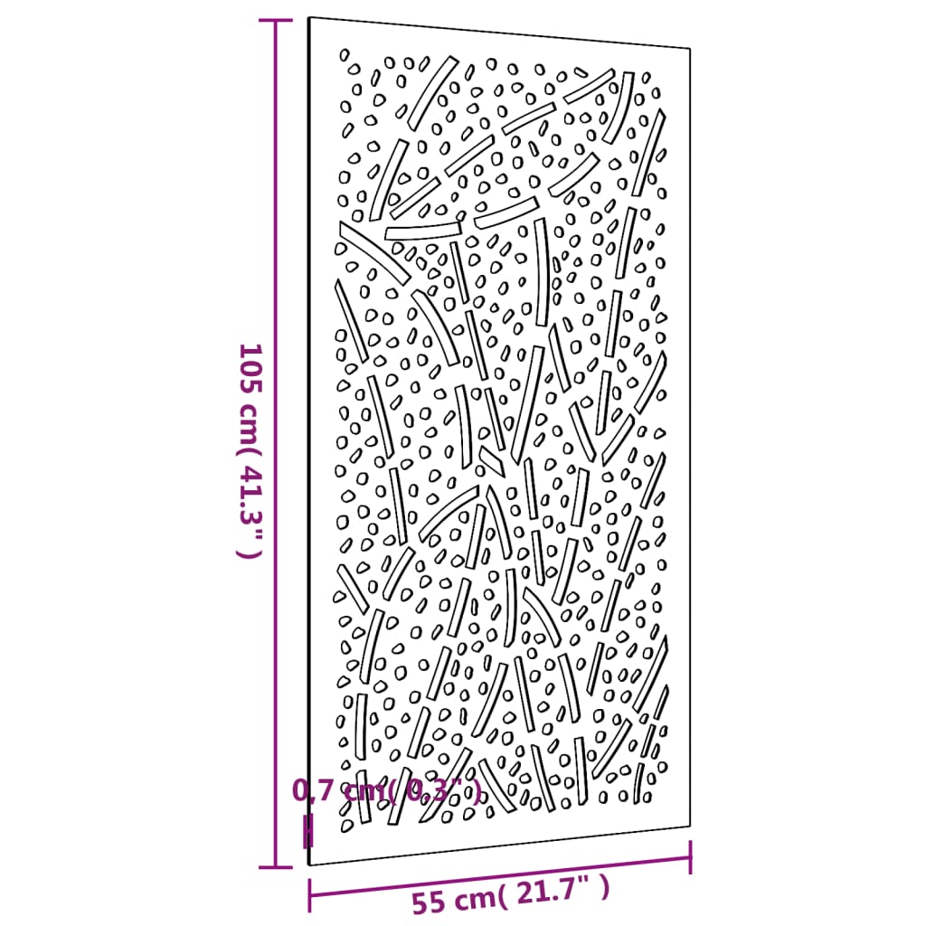 Wanddecoratie tuin bladontwerp 105x55 cm cortenstaal