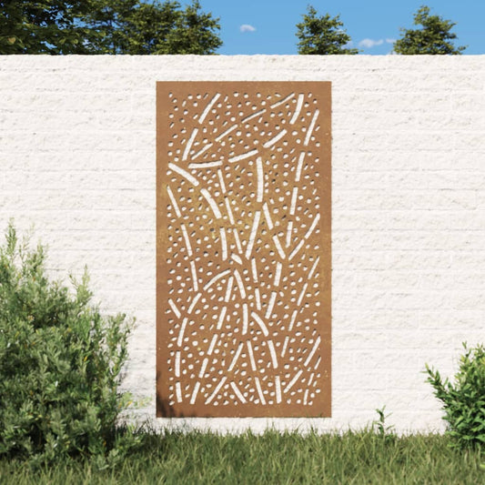 Wanddecoratie tuin bladontwerp 105x55 cm cortenstaal