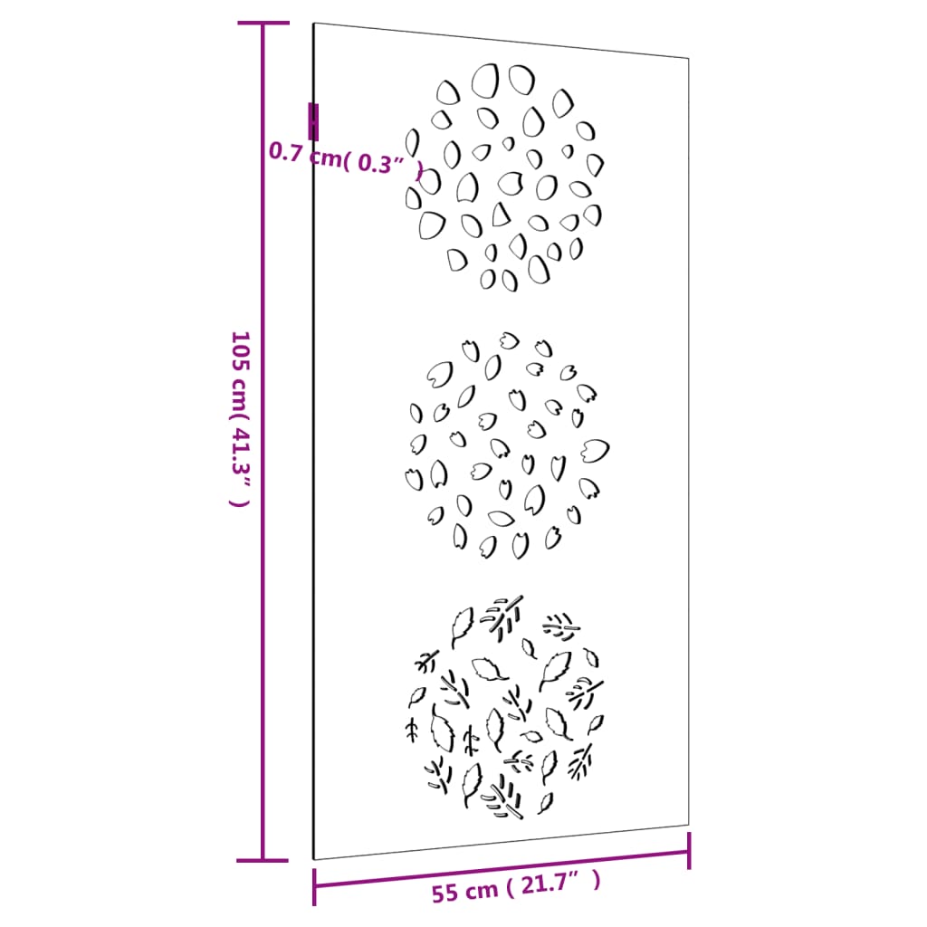 Wanddecoratie tuin bladontwerp 105x55 cm cortenstaal