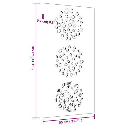 Wanddecoratie tuin bladontwerp 105x55 cm cortenstaal