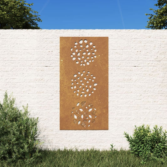 Wanddecoratie tuin bladontwerp 105x55 cm cortenstaal