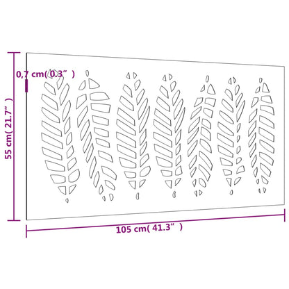 Wanddecoratie tuin bladontwerp 105x55 cm cortenstaal