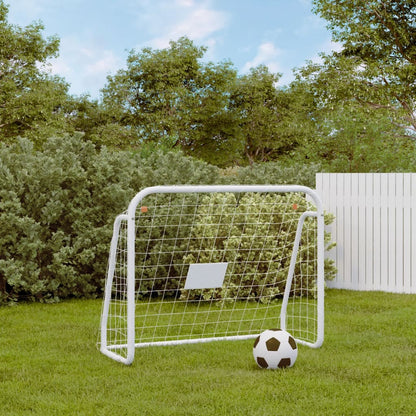 Voetbaldoel met net 125x96x60 cm staal en polyester wit