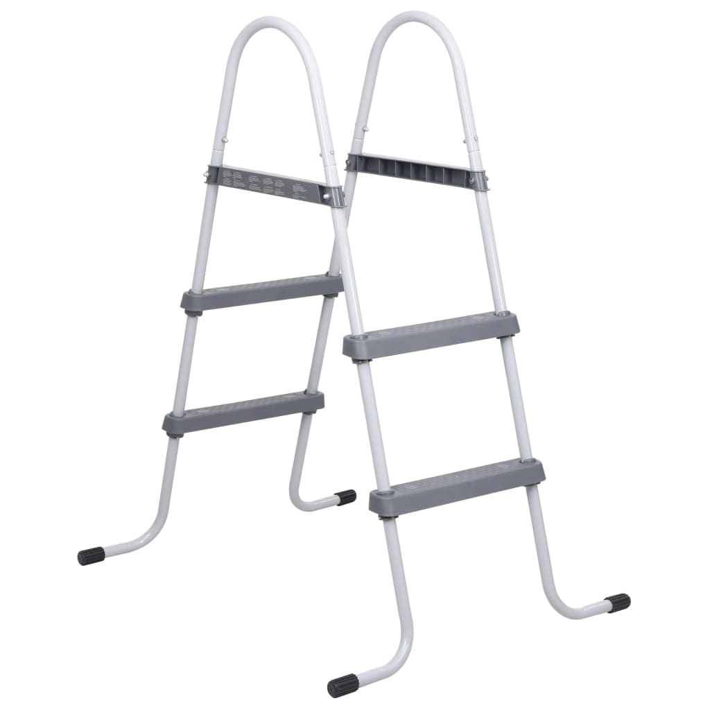 Zwembadladder 84 cm staal grijs