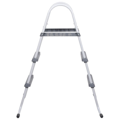 Zwembadladder 84 cm staal grijs