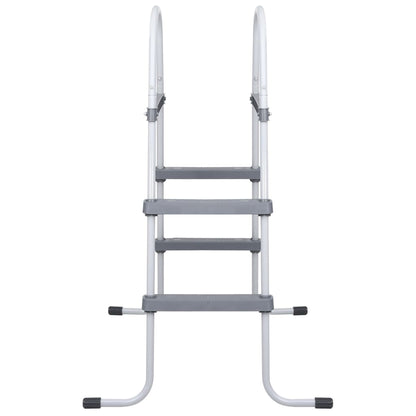 Zwembadladder 84 cm staal grijs