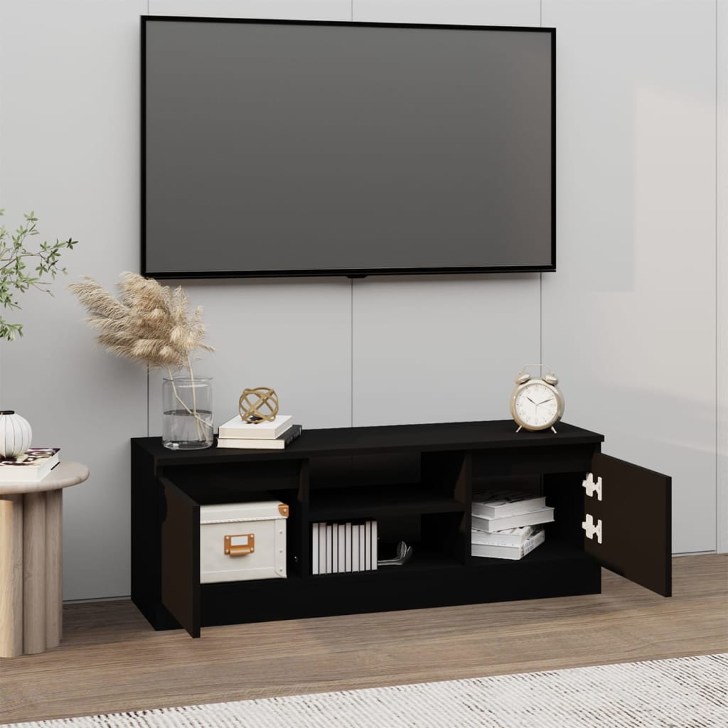 Tv-meubel met deur 102x30x36 cm zwart