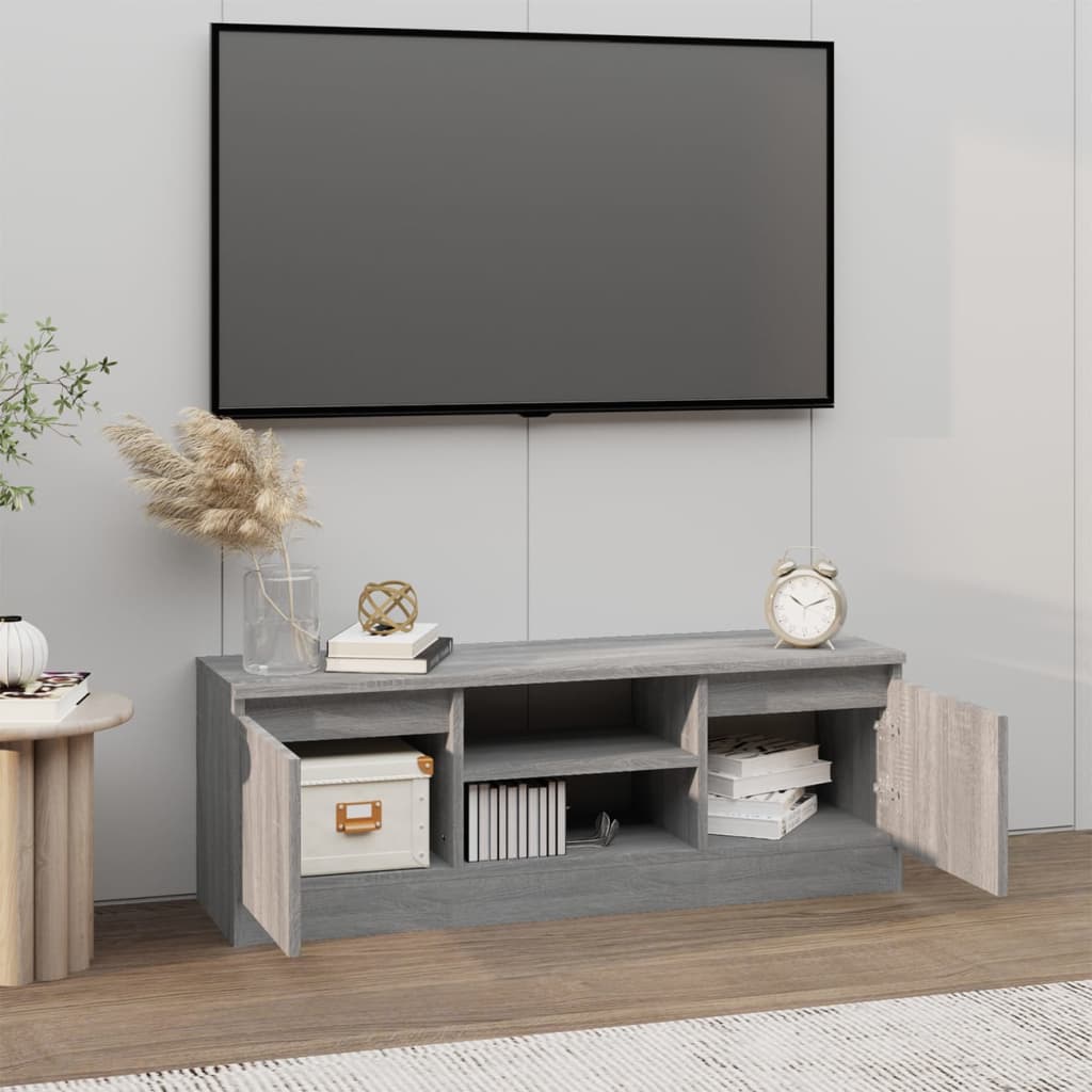 Tv-meubel met deur 102x30x36 cm grijs sonoma eikenkleurig