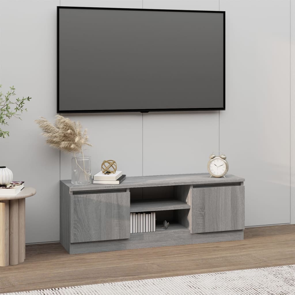 Tv-meubel met deur 102x30x36 cm grijs sonoma eikenkleurig