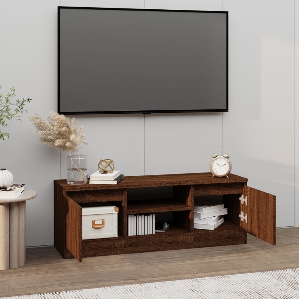 Tv-meubel met deur 102x30x36 cm bruin eikenkleur