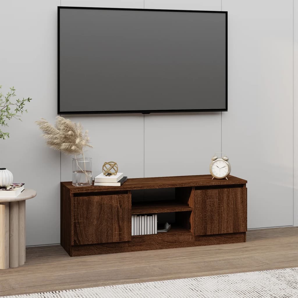 Tv-meubel met deur 102x30x36 cm bruin eikenkleur