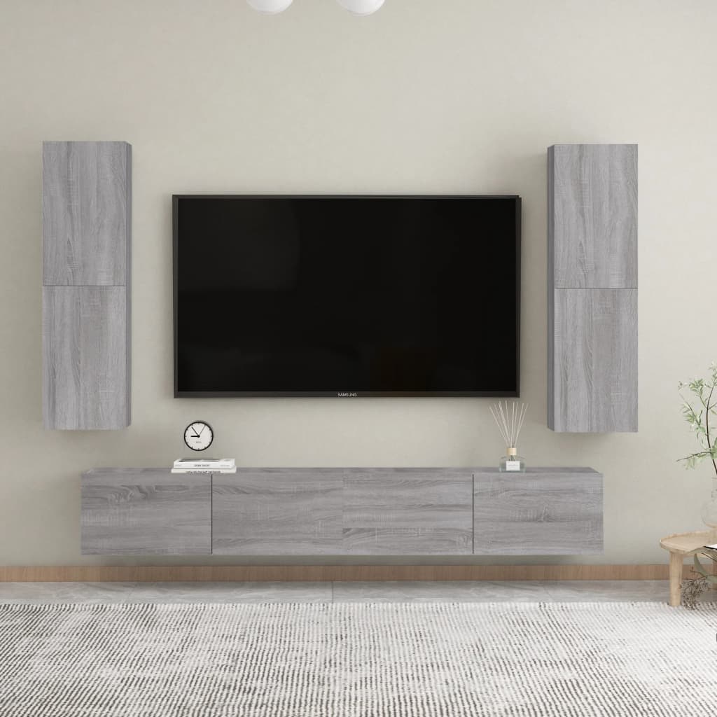 Tv-wandmeubel 30,5x30x110 cm grijs sonoma eikenkleurig