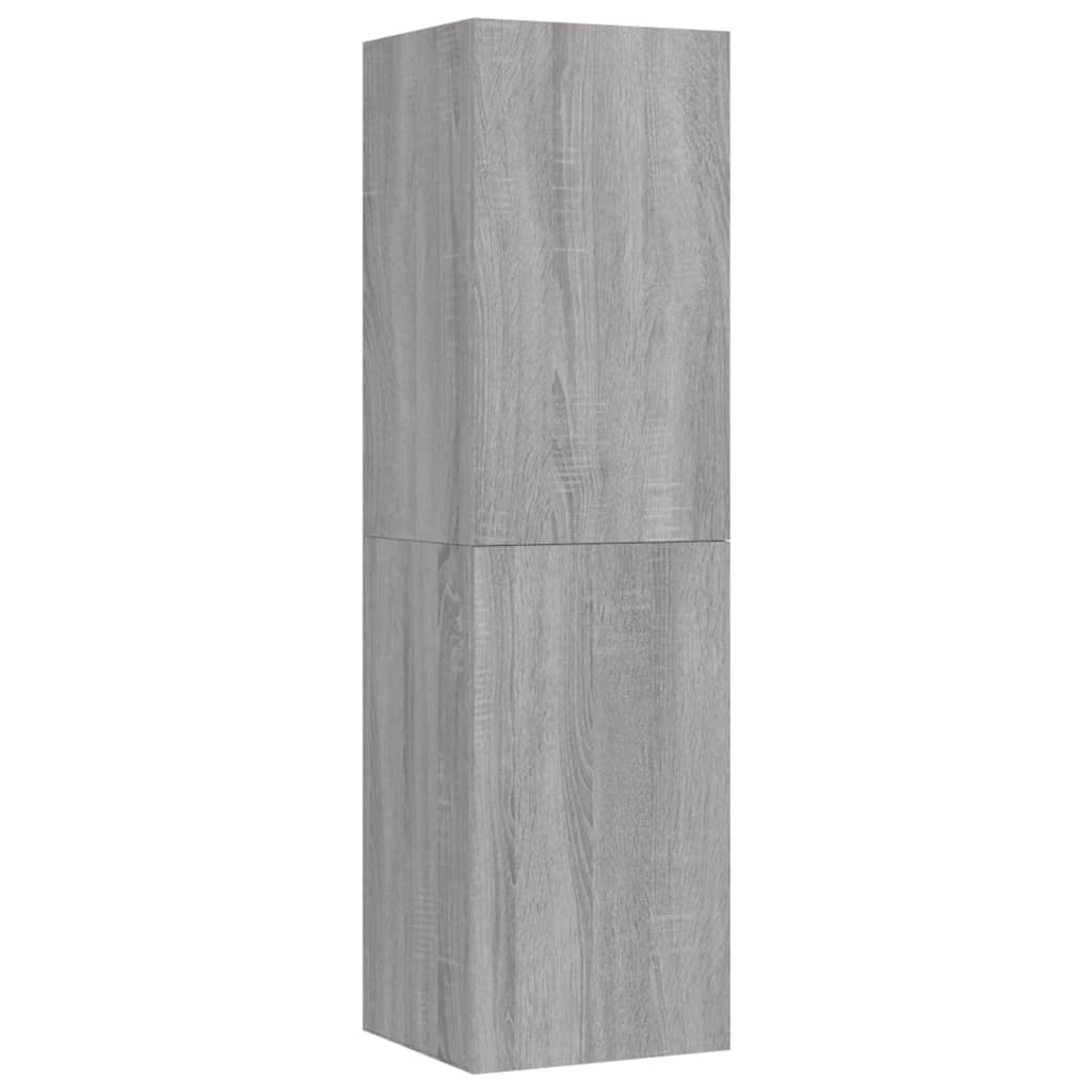 Tv-wandmeubels 2 st 30,5x30x110 cm grijs sonoma eikenkleurig