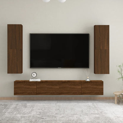 Tv-wandmeubel 30,5x30x110 cm bruin eikenkleur