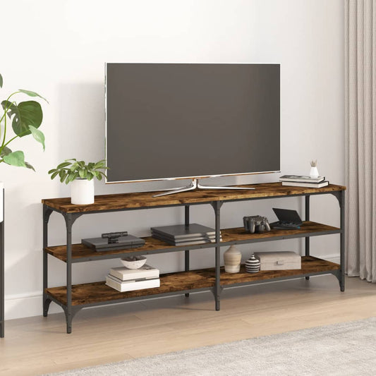 Tv-meubel 140x30x50 cm bewerkt hout gerookt eikenkleurig