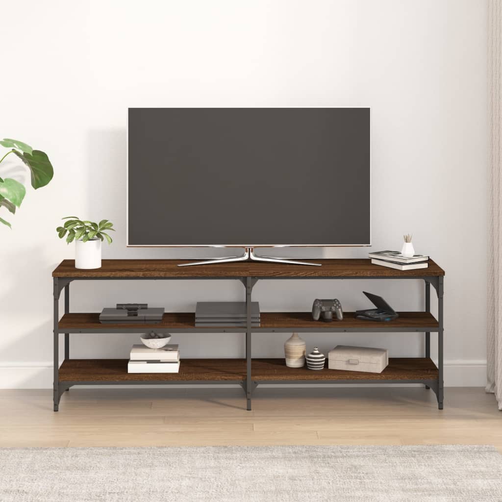 Tv-meubel 140x30x50 cm bewerkt hout bruin eikenkleur