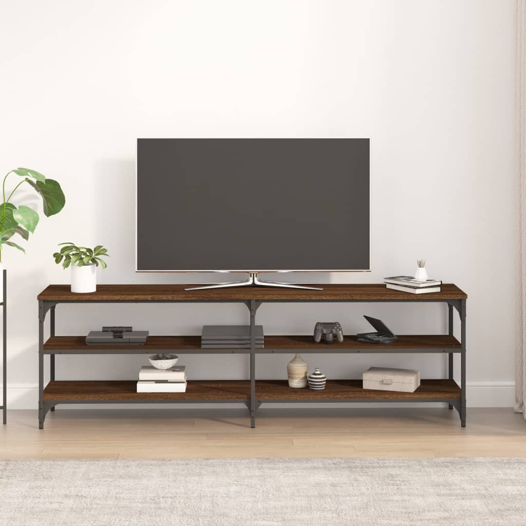 Tv-meubel 160x30x50 cm bewerkt hout bruin eikenkleur