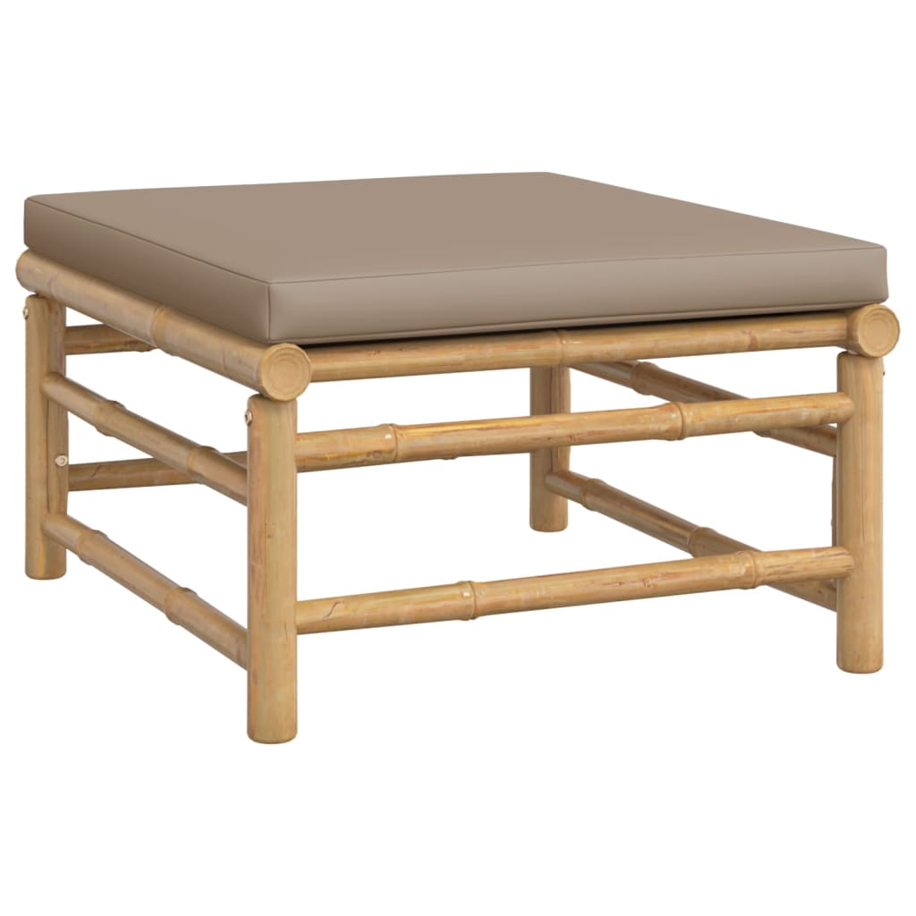 10-delige Loungeset met kussens bamboe taupe